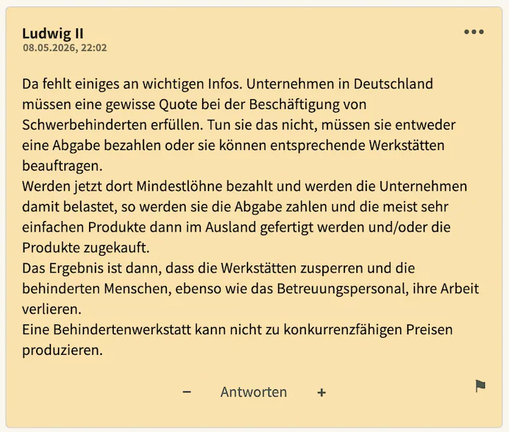 Bester Kommentar vom 8. Mai