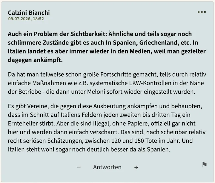 Bester Kommentar vom 9. Juli