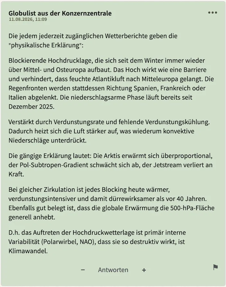 Bester Kommentar vom 11. August