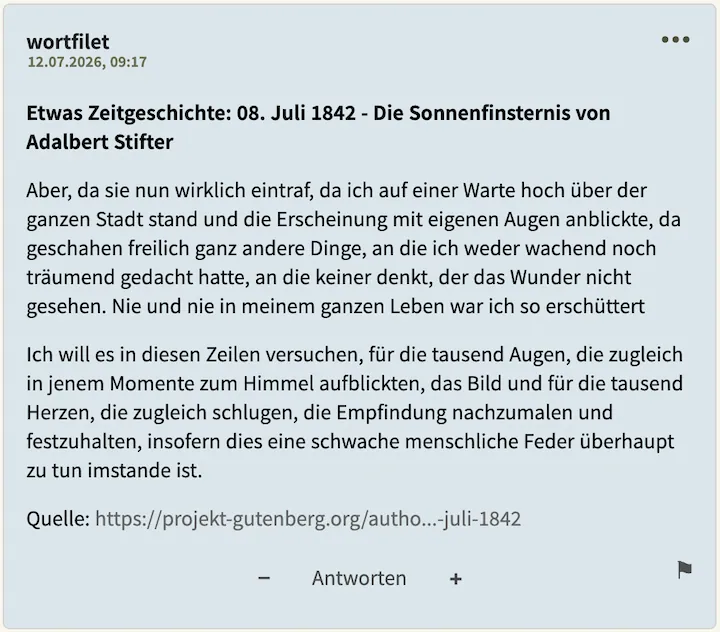 Bester Kommentar vom 12. Juli