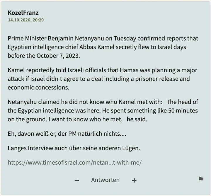 KozelFranz Kommentar vom 14. Oktober