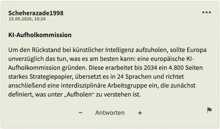 Scheherazade1998 Bester Kommentar vom 15. September