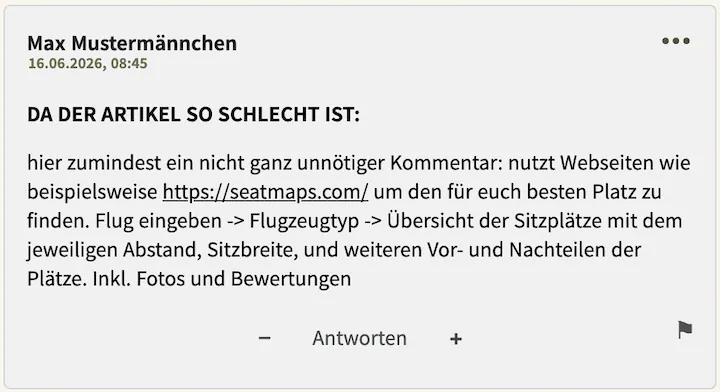 Bester Kommentar vom 16. Juni