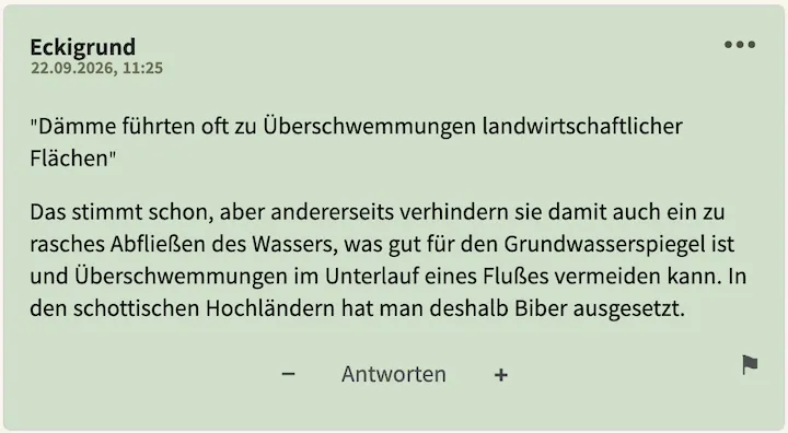 Eckigrund Kommentar vom 22. September
