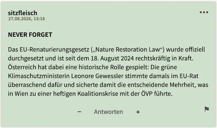 Bester Kommentar vom 27. August