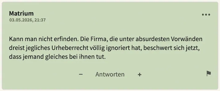 Noch ein bester Kommentar vom 3. Mai