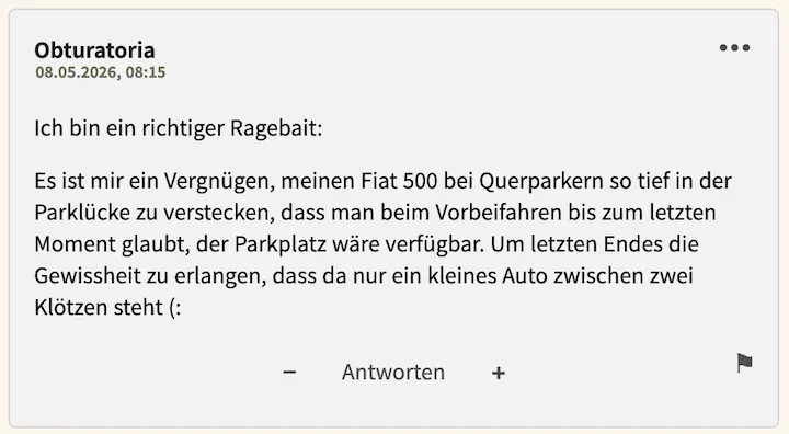 Noch ein bester Kommentar vom 8. Mai