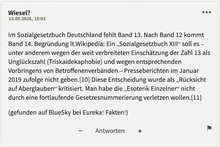Wiesel? Postingperle Nr. 2 vom 13. September