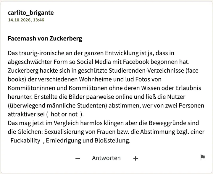 carlito_brigante Postingperle Nr. 2 vom 14. Oktober