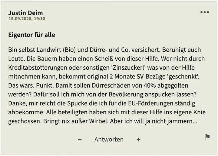 Justin Deim Postingperle Nr. 2 vom 15. September