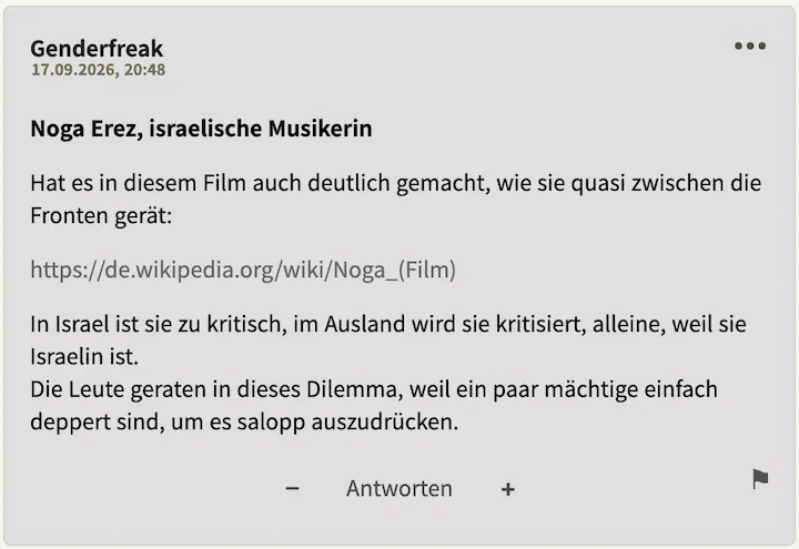 Genderfreak Postingperle Nr. 2 vom 17. September
