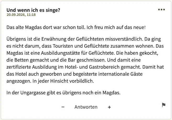 Und wenn ich es singe? Postingperle Nr. 2 vom 20. September