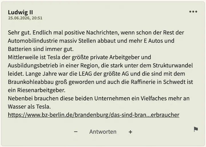 Bester Kommentar vom 25. Juni
