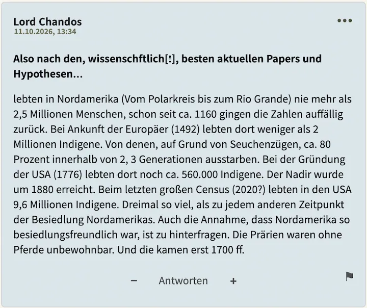 Lord Chandos Kommentar vom 11. Oktober
